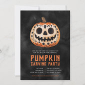 Invitations du Citrouille de sculpture d'Halloween (Devant)