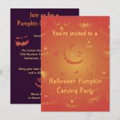 Invitations du Citrouille de sculpture d'Halloween (Devant / Derrière)
