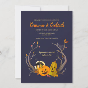 Invitations du Citrouille Duo Halloween Party