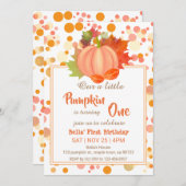 Invitations du citrouille pour le premier annivers (Devant / Derrière)