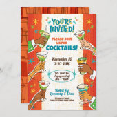 Invitations Du Cocktail Du Milieu Du Siècle (Devant / Derrière)