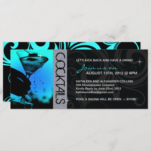 Invitations du Cocktail Party (Devant / Derrière)