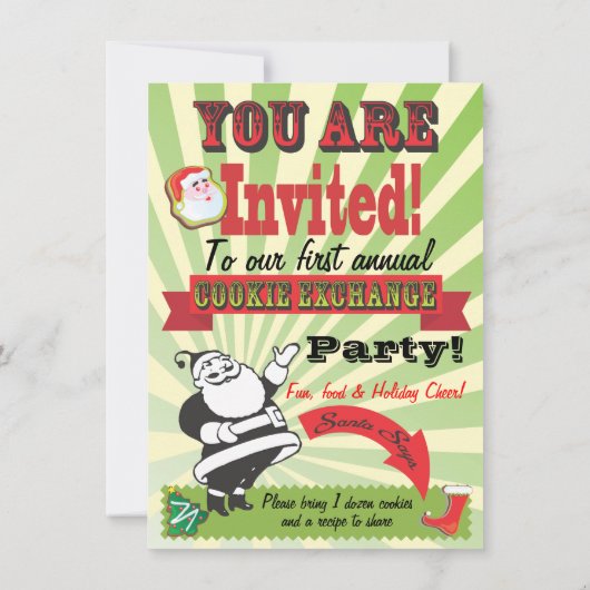 Invitations du Cookie Exchange Party (Dos)