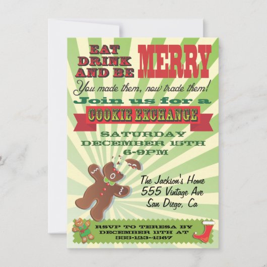 Invitations du Cookie Exchange Party (Devant)
