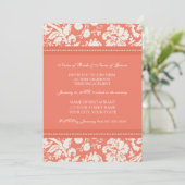 Invitations du Coral Damask Photo Engagement Party (Debout devant)