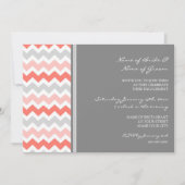 Invitations du Coral Grey Chevron (Devant)