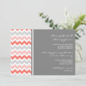 Invitations du Coral Grey Chevron (Debout devant)
