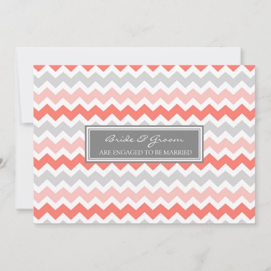 Invitations du Coral Grey Chevron (Dos)