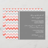 Invitations du Coral Grey Chevron (Devant / Derrière)