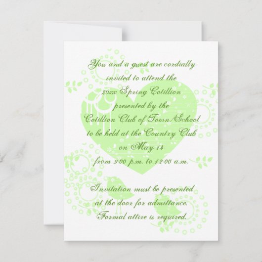 Invitations du cotillion de printemps (Dos)