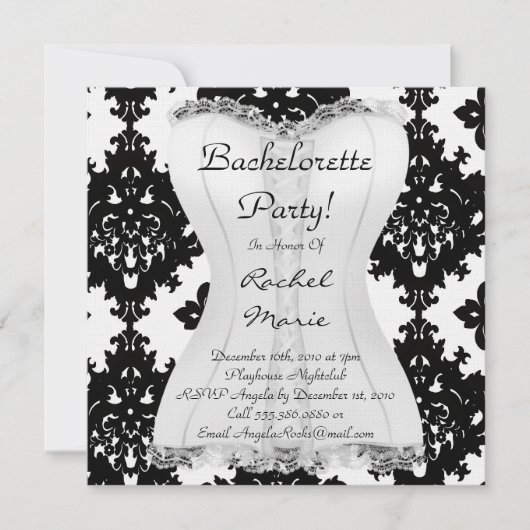 Invitations du créateur de la Bachelorette CUTE (Devant)