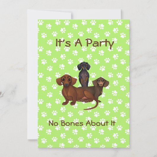 Invitations du Dachshund Green Lime (Devant)