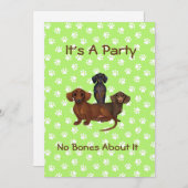 Invitations du Dachshund Green Lime (Devant / Derrière)