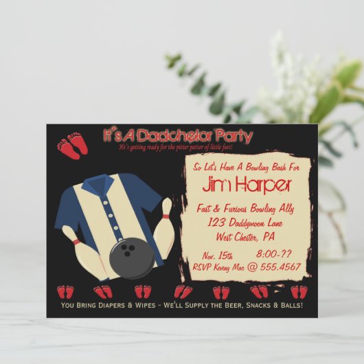 Invitations du Dadchelor Bowling Party (Debout devant)