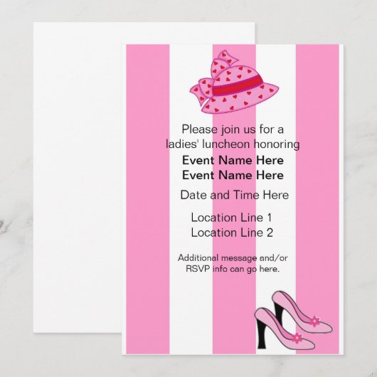 Invitations du déjeuner des dames faites sur (Devant / Derrière)