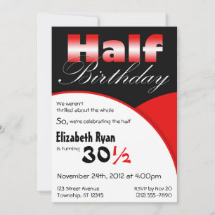 Invitations du demi-anniversaire de la fête rouge