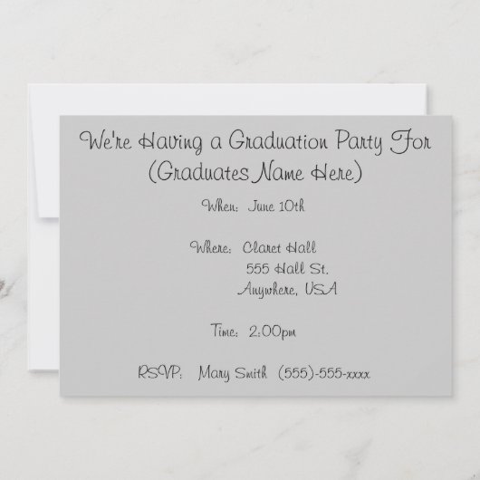 Invitations du Dental Hygienist Graduation Party 2 (Dos)