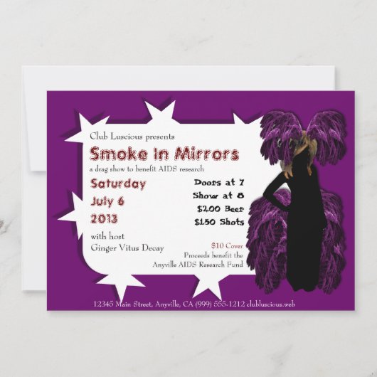 Invitations du diaporama personnalisé Queen Feathe (Devant)