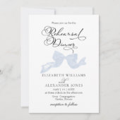 Invitations du dîner de répétition | Bow bleu fonc (Devant)