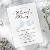 Invitations du dîner de répétition | Bow bleu fonc