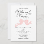 Invitations du dîner de répétition | Bow rose (Devant)