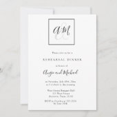 Invitations du dîner de répétition Monogramme mode (Devant)