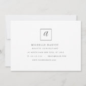 Invitations du dîner de répétition Monogramme mode (Dos)