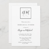 Invitations du dîner de répétition Monogramme mode (Devant / Derrière)