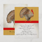 Invitations Du Dîner De Thanksgiving Turquie (Devant / Derrière)