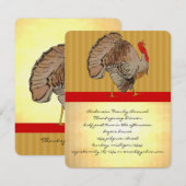 Invitations Du Dîner De Thanksgiving Turquie (Devant / Derrière)