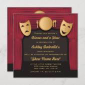 Invitations du Dîner Rouge et Or (Devant / Derrière)