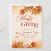 Invitations du dîner Thanksgiving modèle éditable (Devant)