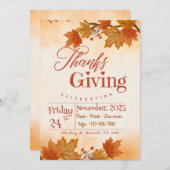 Invitations du dîner Thanksgiving modèle éditable (Devant / Derrière)