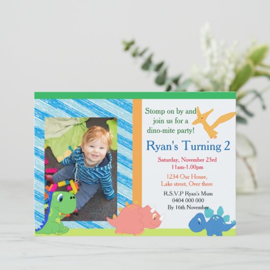 Invitations du Dinosaur Party (Debout devant)