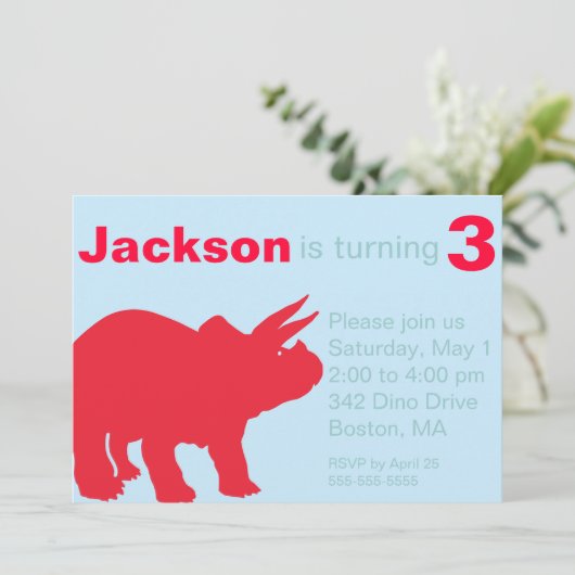 Invitations du Dinosaur Party (Debout devant)