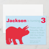 Invitations du Dinosaur Party (Devant / Derrière)