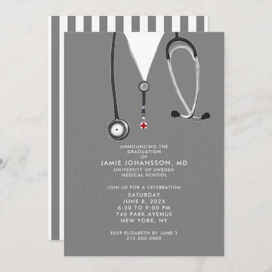 Invitations du Docteur Graduation (Devant / Derrière)
