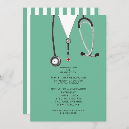 Invitations du Docteur Graduation (Devant / Derrière)