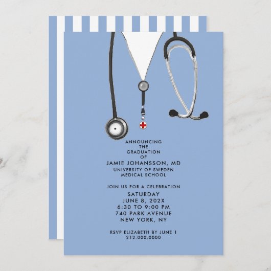 Invitations du Docteur Graduation (Devant / Derrière)