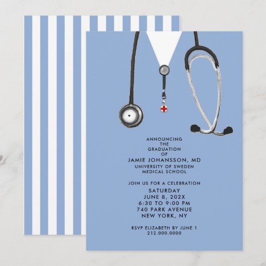 Invitations du Docteur Graduation (Devant / Derrière)