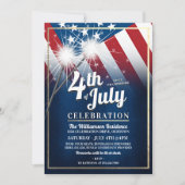 Invitations du drapeau américain 4 juillet du part (Devant)