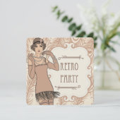 Invitations du Flapper Girl Retro Party de Roaring (Debout devant)