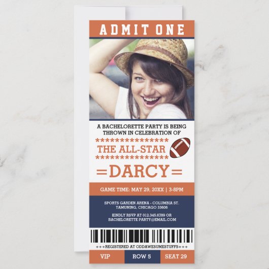 Invitations du Football Bachelorette Party (Devant)