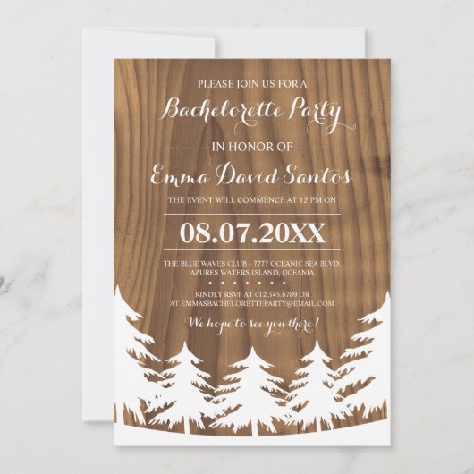 Invitations du Forest Bachelorette Party (Devant)