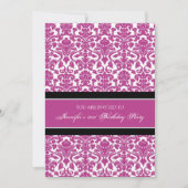 Invitations du Fuchsia Damask 21e anniversaire (Devant)