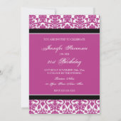 Invitations du Fuchsia Damask 21e anniversaire (Dos)