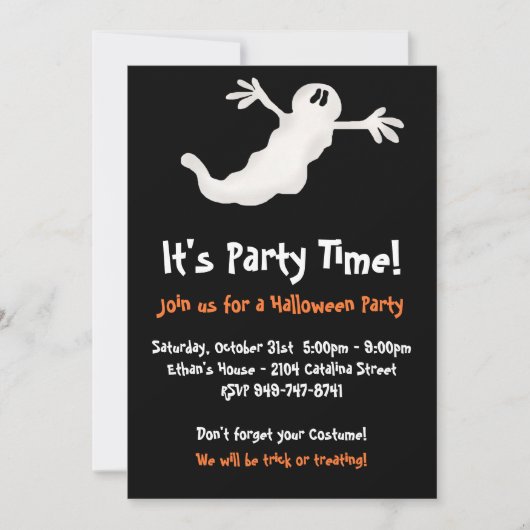 Invitations du Ghost Halloween Party (Devant)