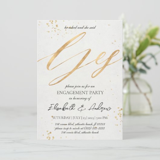 Invitations du Gold Christmas Engagement Party (Debout devant)