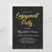 Invitations du Gold Christmas Engagement Party (Devant)