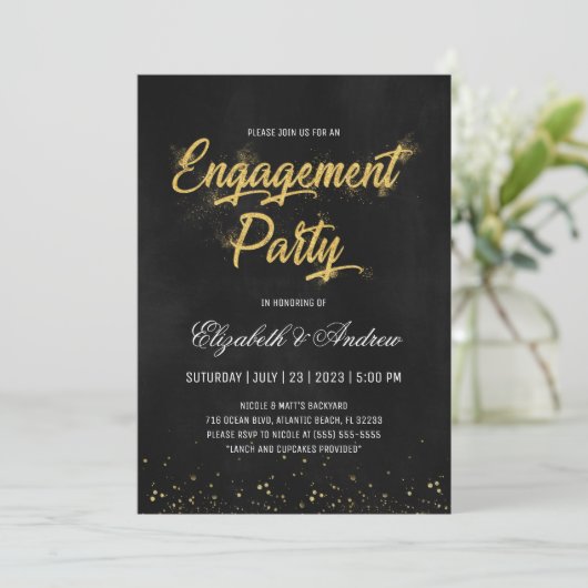 Invitations du Gold Christmas Engagement Party (Debout devant)